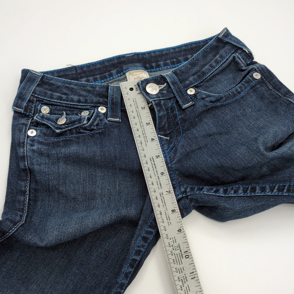True Religion Jeans Women 26 Boot Cut Low Rise Dark Wash Stretch Denim USA 26x30 - Picture 7 of 10